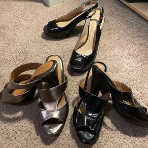 3 pairs of super cute patent leather shoes. Eurosoft by Sofft& Antonio Melani